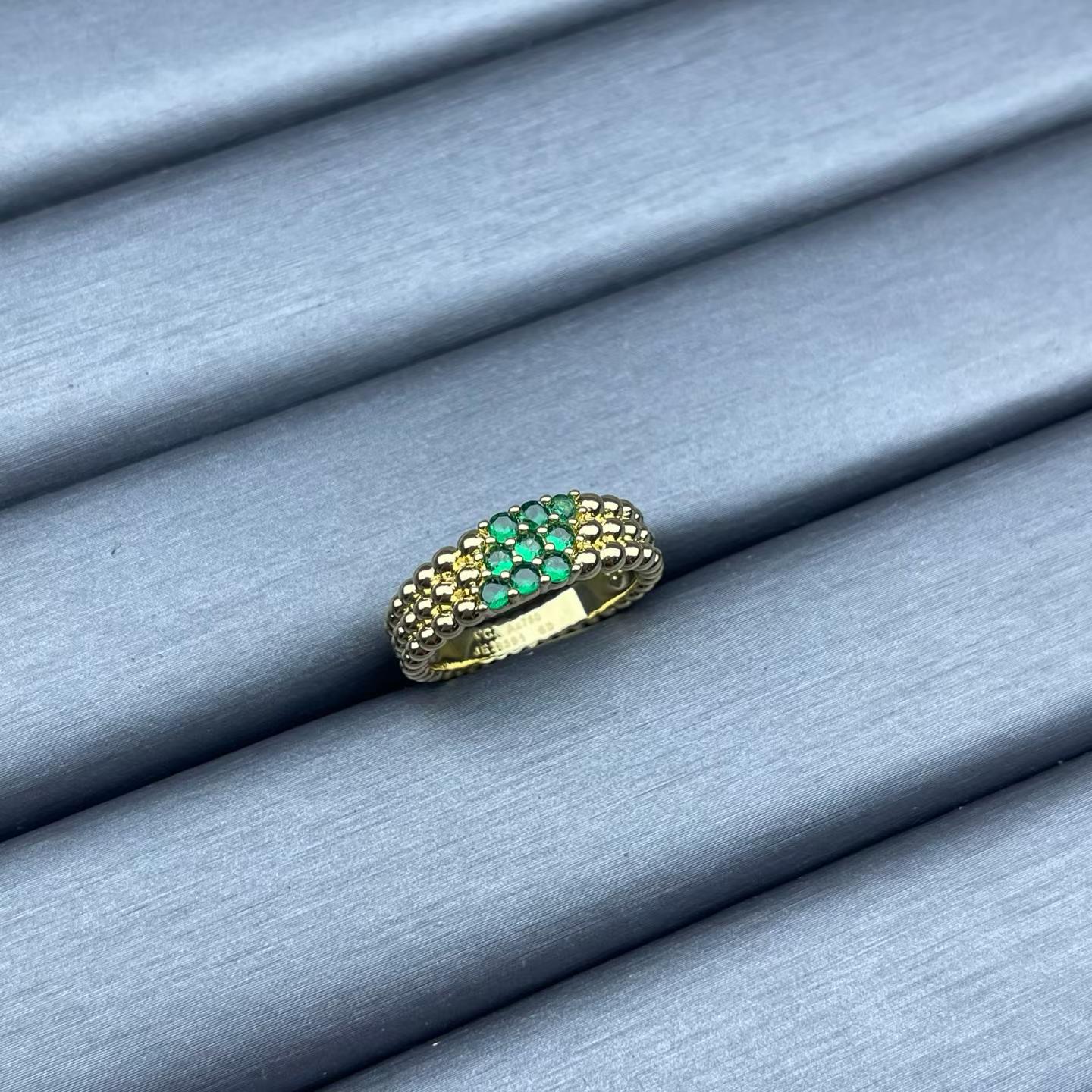 [ECHO ]CNARROW BEADED RING WITH DIAMONDS