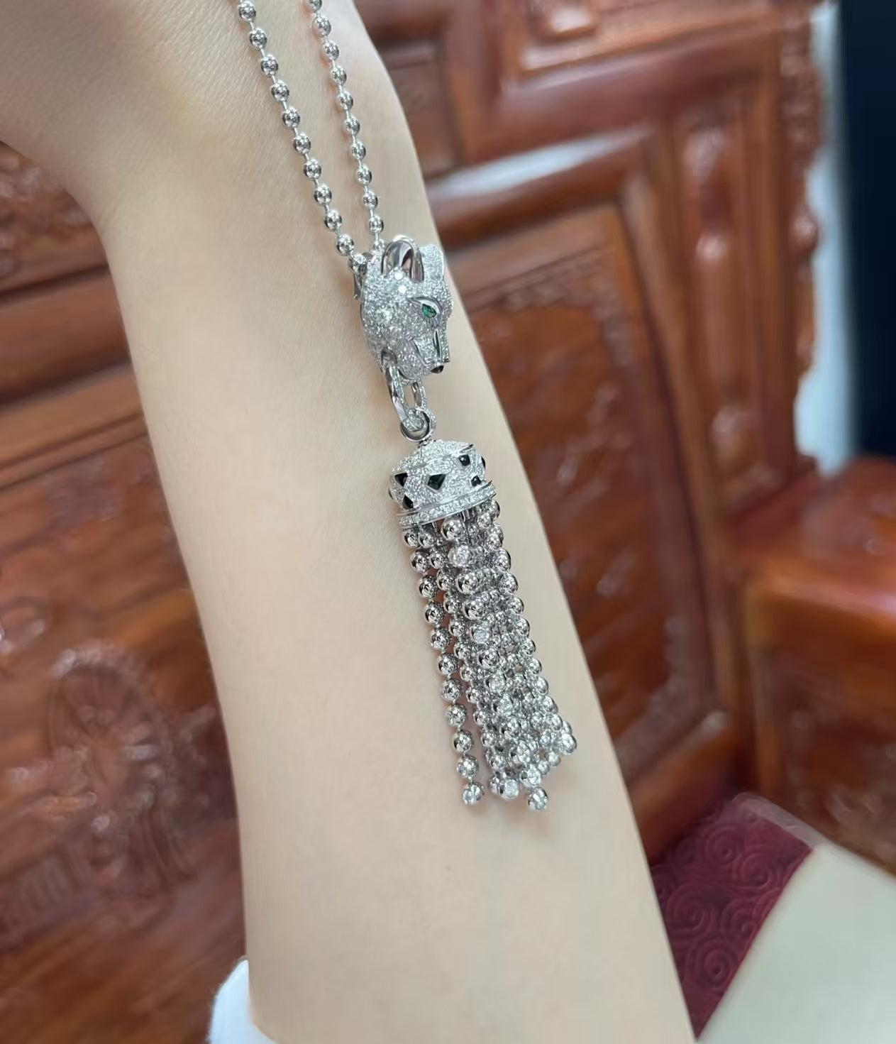 [ECHO ]TASSEL LEOPARD NECKLACE