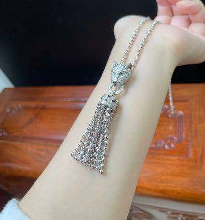 [ECHO ]TASSEL LEOPARD NECKLACE