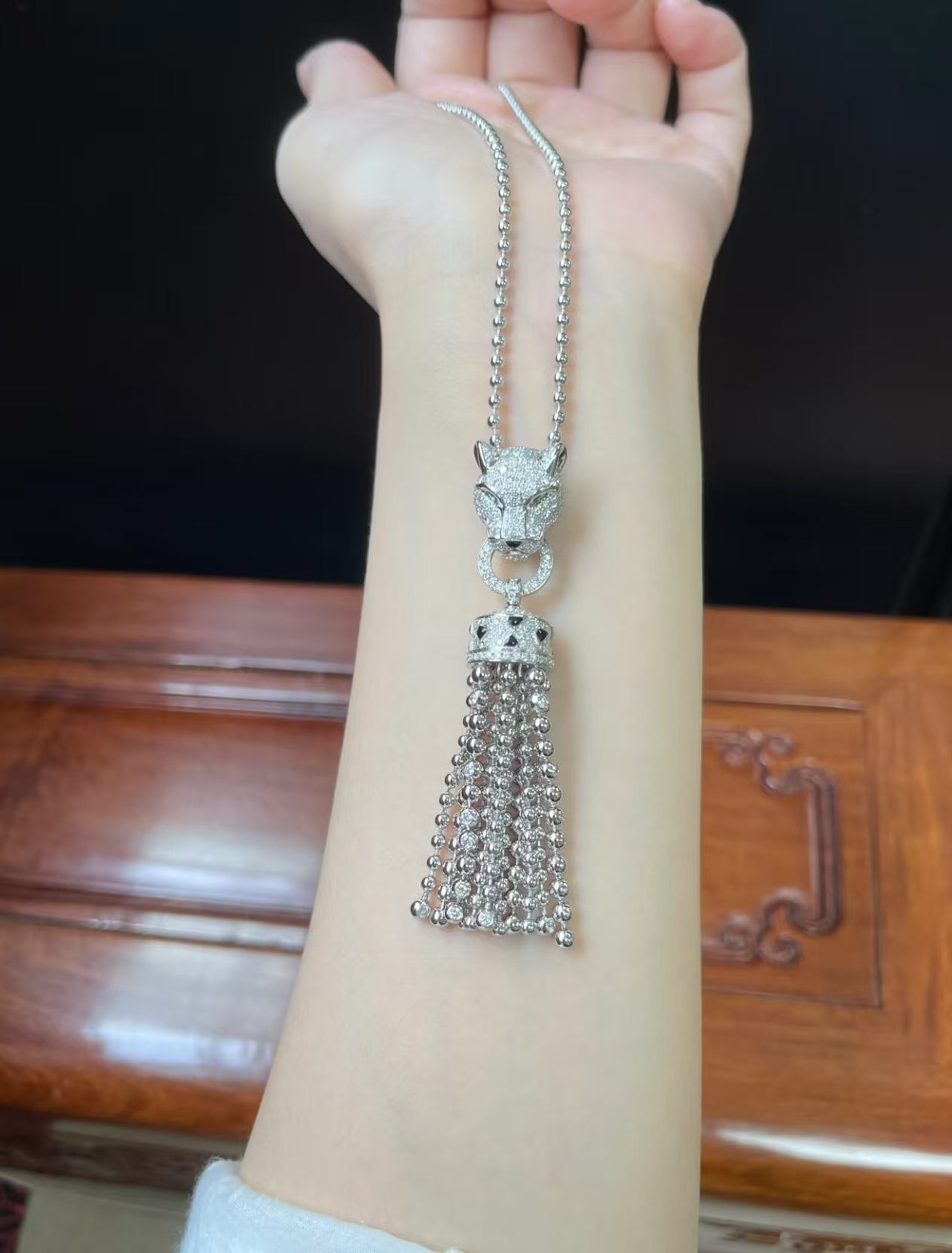 [ECHO ]TASSEL LEOPARD NECKLACE