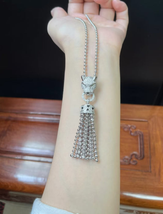 [ECHO ]TASSEL LEOPARD NECKLACE