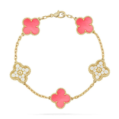 [ECHO ] CLOVER 5 MOTIFS  PINK MOP BRACELET COLLECTION