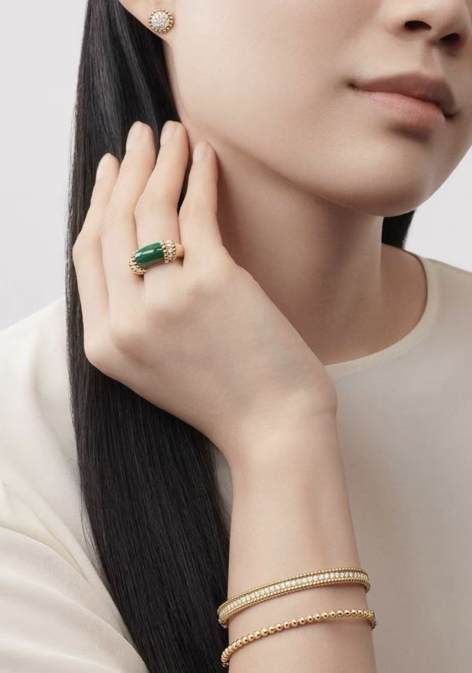 [ECHO]PERLEE COLLECTION 18K YELLOW GOLD MALACHITE DIAMOND RING