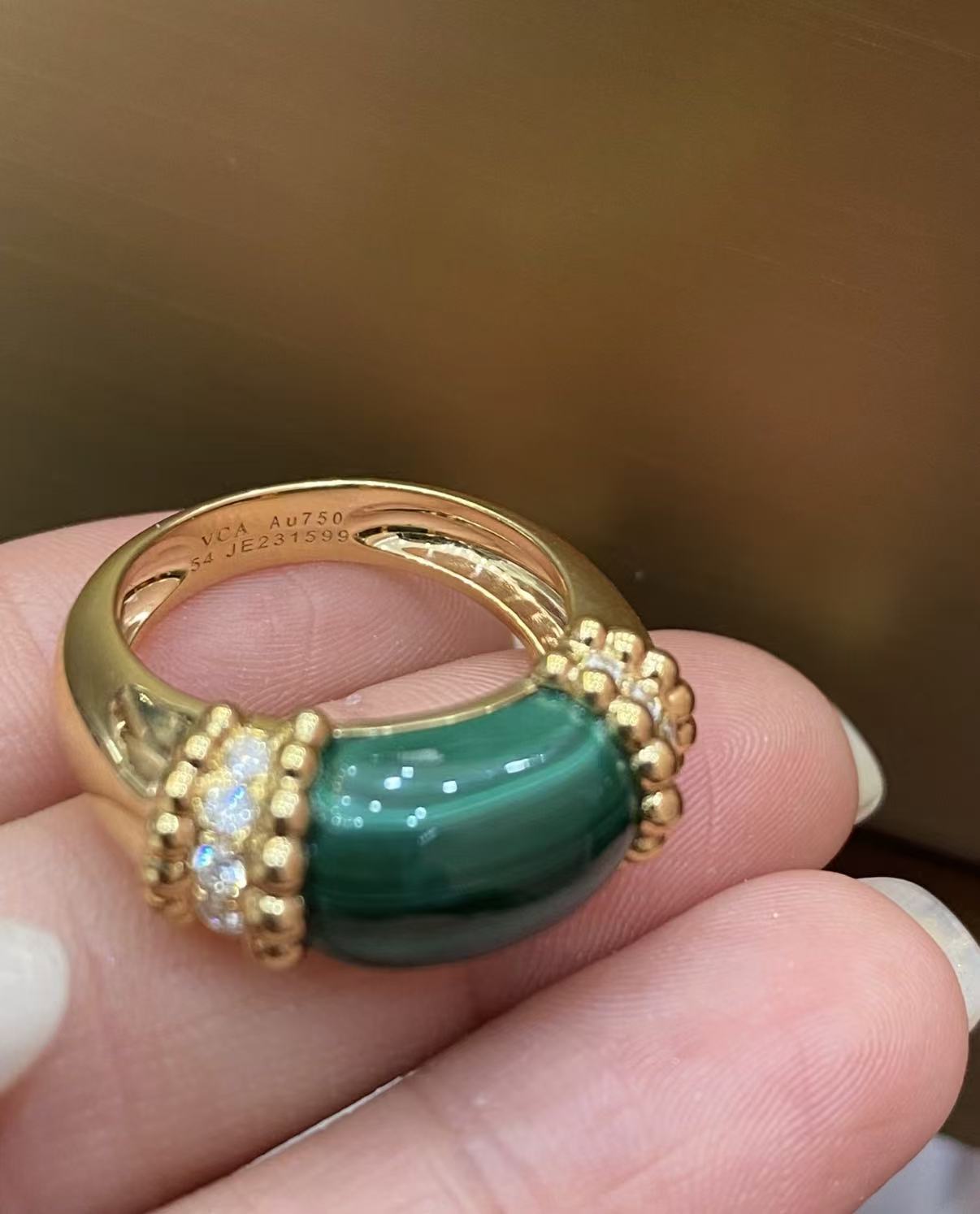 [ECHO]PERLEE COLLECTION 18K YELLOW GOLD MALACHITE DIAMOND RING