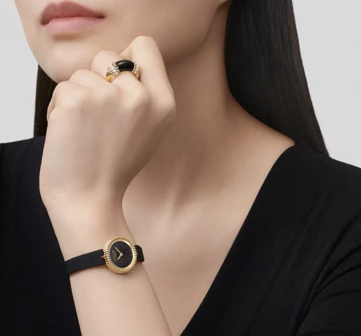 [ECHO]PERLEE COLLECTION 18K YELLOW GOLD MALACHITE DIAMOND RING