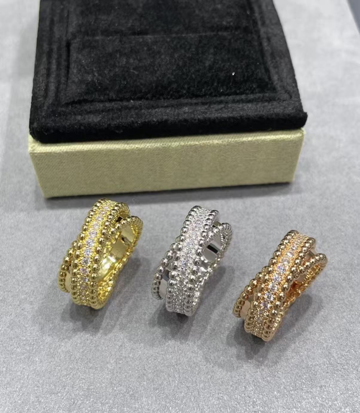 [ECHO]PERLEE COLLECTION YELLOW GOLD WHITE GOLD ROSE GOLD DIAMOND RING