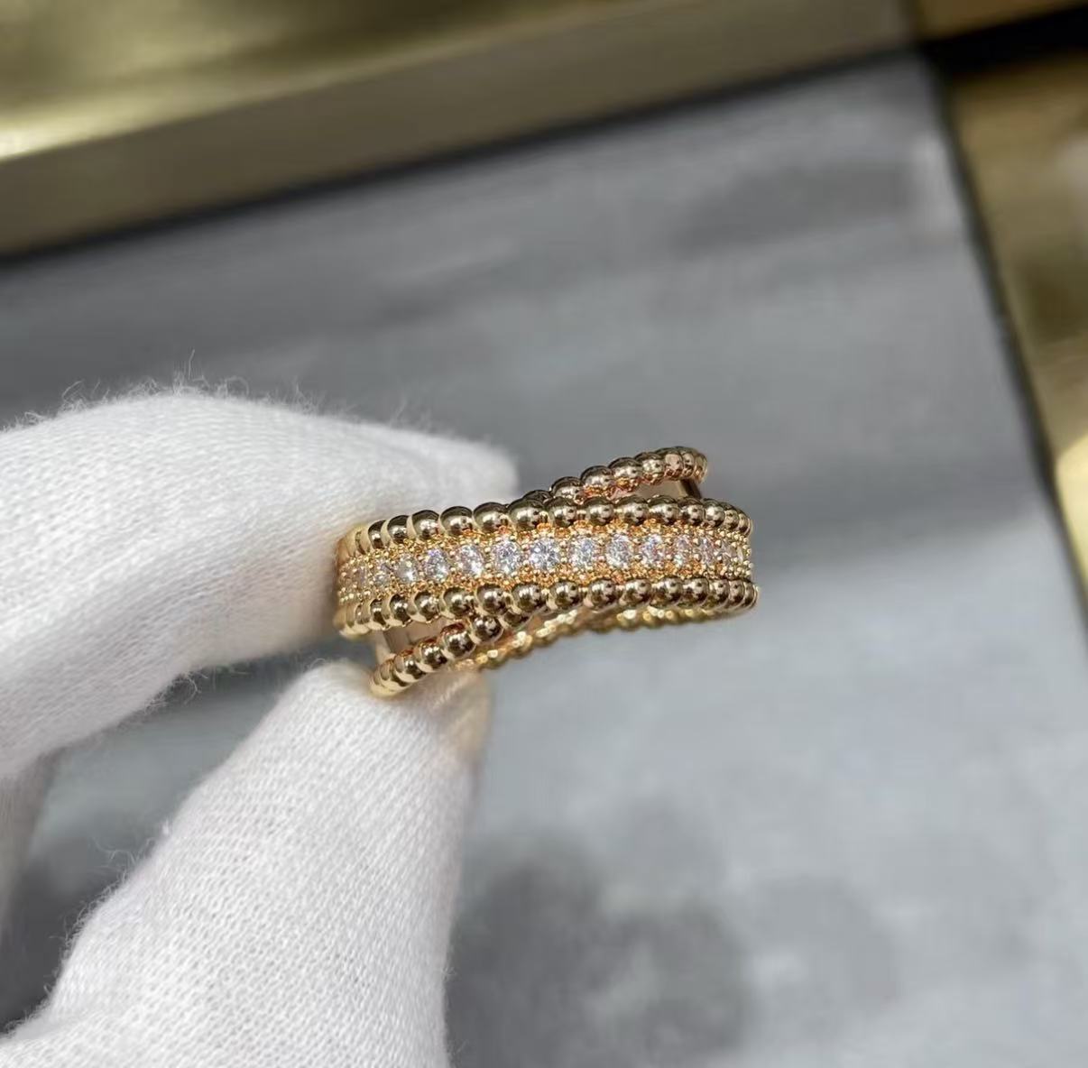 [ECHO]PERLEE COLLECTION YELLOW GOLD WHITE GOLD ROSE GOLD DIAMOND RING