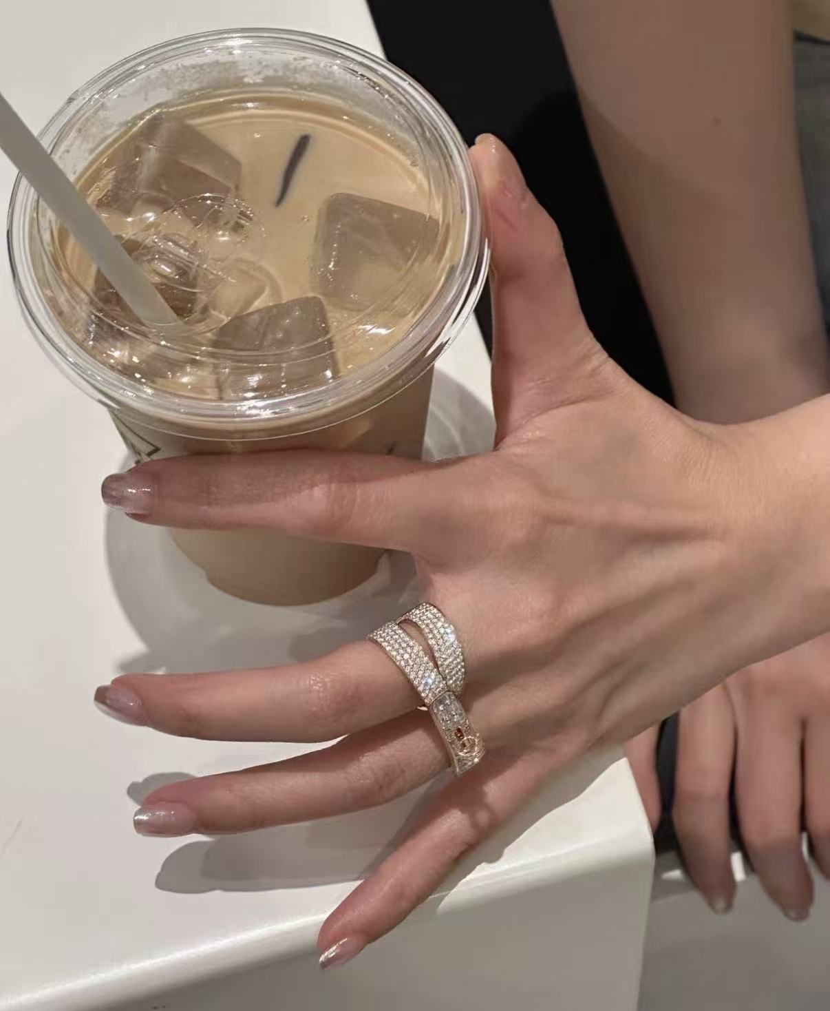 [ECHO ]NEW STYLE FULL CIRCLE DOUBLE DIAMOND RING