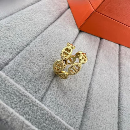 [ECHO ]GLOSSY FINISH SQUARE COMBINATION DOUBLE-LAYER PIG NOSE RING