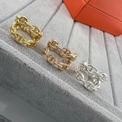 [ECHO ]GLOSSY FINISH SQUARE COMBINATION DOUBLE-LAYER PIG NOSE RING