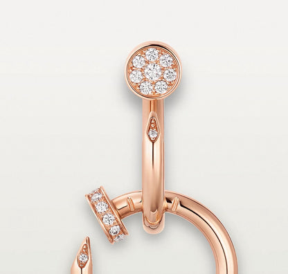 [ECHO ]NAIL COLLECTION DIAMOND SET DOUBLE HOOP EARRINGS