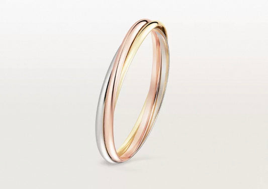[ECHO ]TRINITY COLLECTION CLASSIC THREE-COLOUR GOLD TRIPLE BAND BANGLE