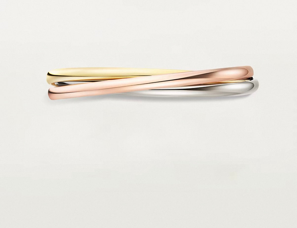 [ECHO ]TRINITY COLLECTION CLASSIC THREE-COLOUR GOLD TRIPLE BAND BANGLE