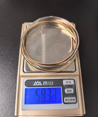[ECHO ]TRINITY COLLECTION CLASSIC THREE-COLOUR GOLD TRIPLE BAND BANGLE