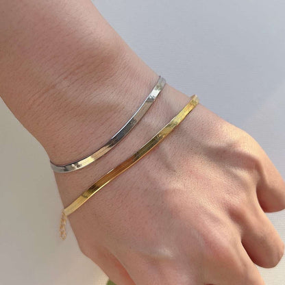 [ECHO ]Flat Snake Bone Chain Blade Necklace