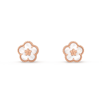 [ECHO ]LUCKY PINK GOLD WHITE MOP EARRINGS