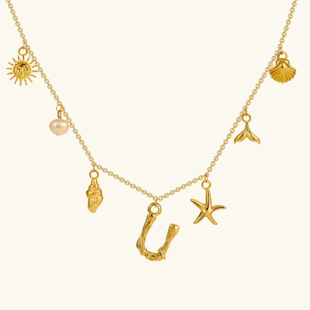 [Echo Fine]Avaria Ocean Initial Necklace