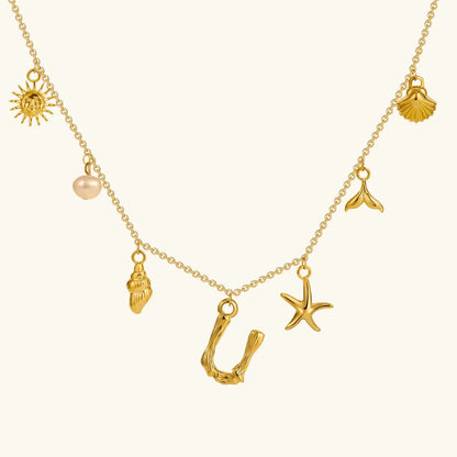 [Echo Fine]Avaria Ocean Initial Necklace