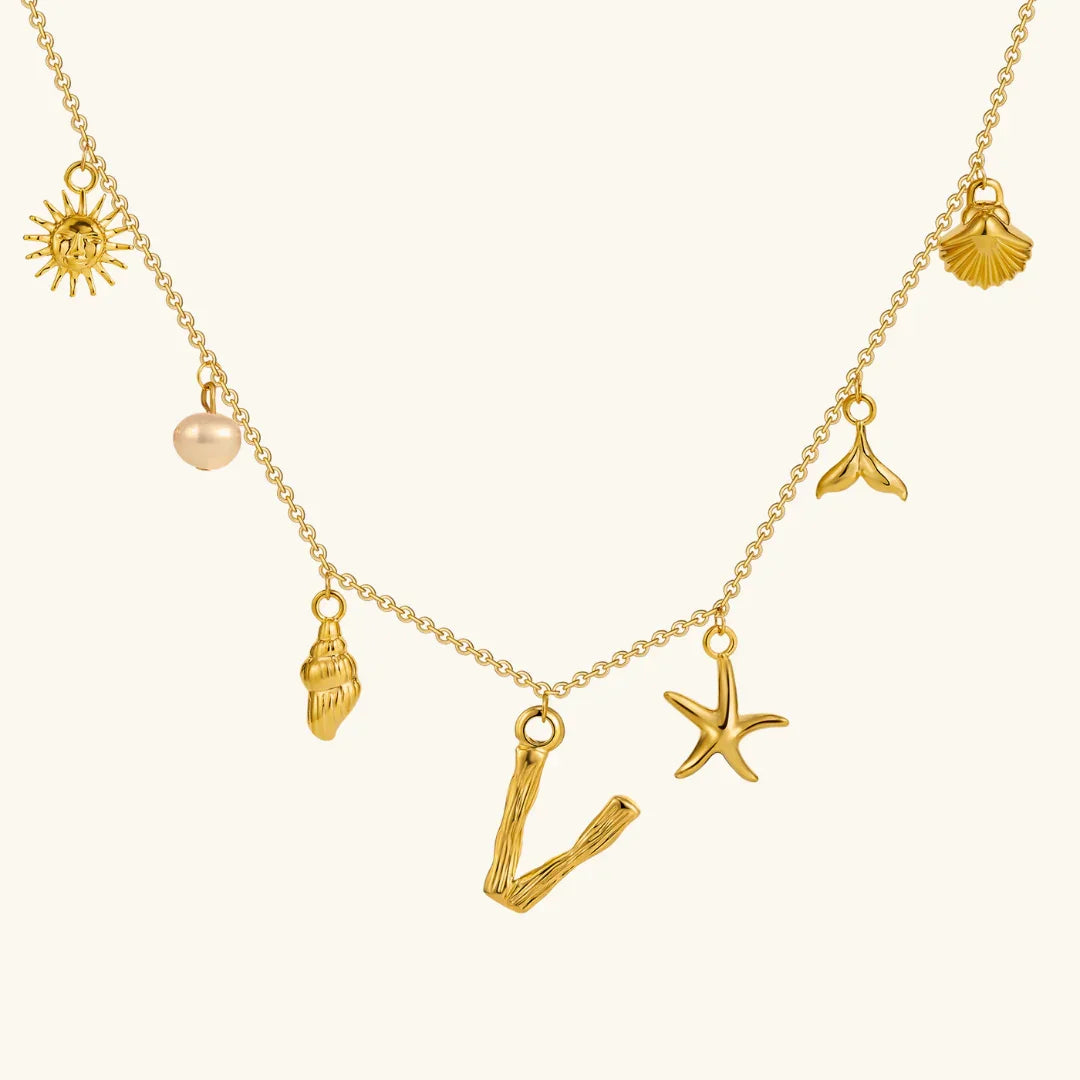 [Echo Fine]Avaria Ocean Initial Necklace