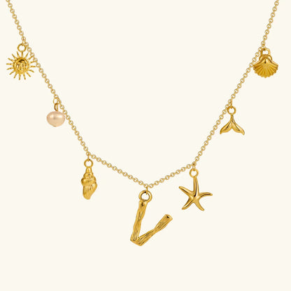 [Echo Fine]Avaria Ocean Initial Necklace