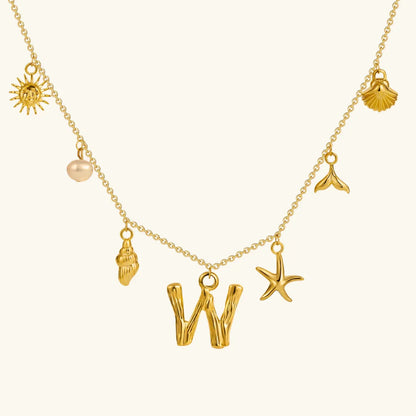 [Echo Fine]Avaria Ocean Initial Necklace