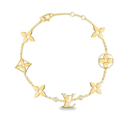 [ECHO ]STAR AND SUN 7 MOTIFS GOLD BRACELET