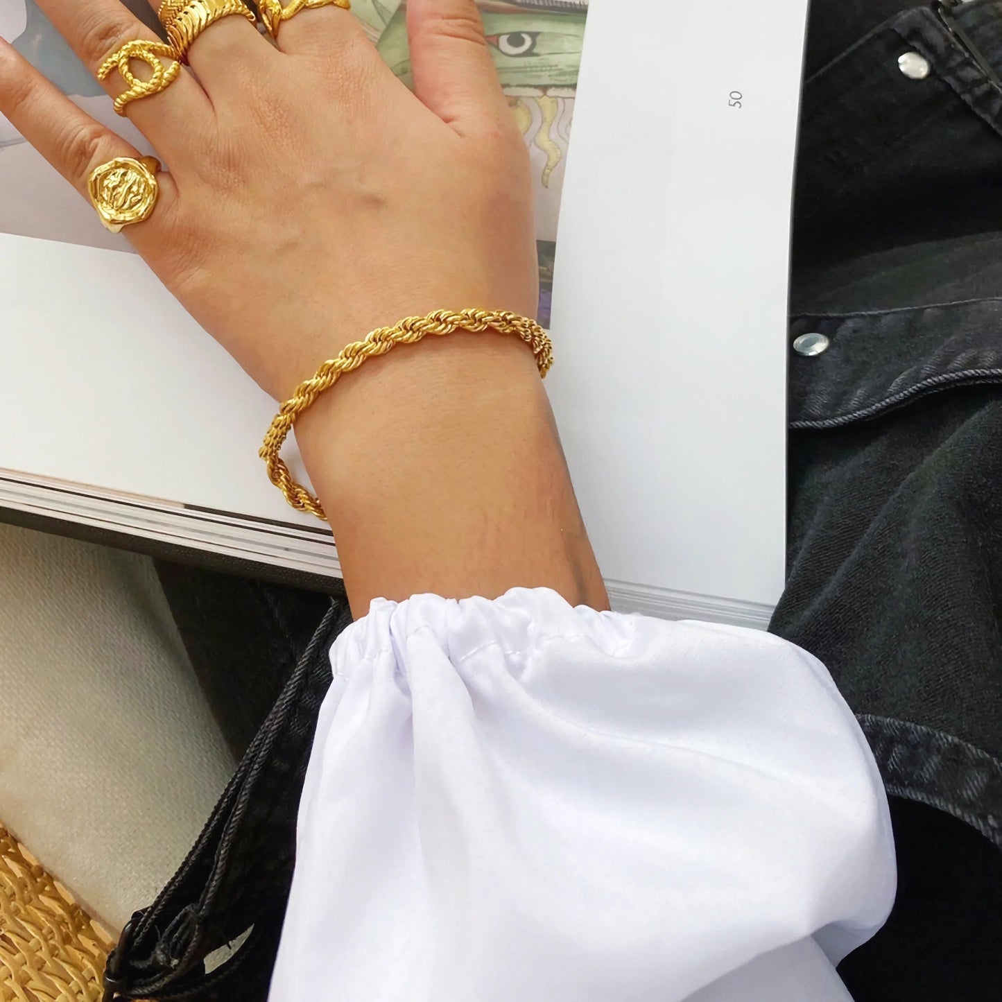 [Echo Fine]Clara Rope Chain Gold Bracelet