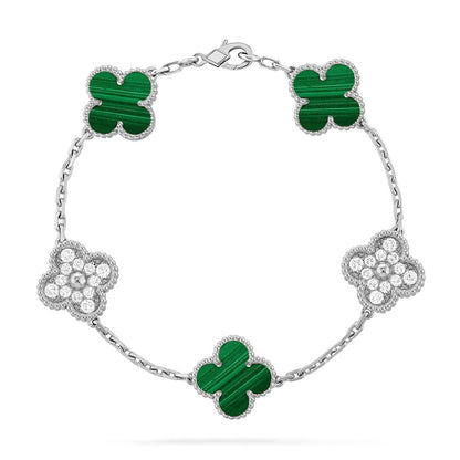 [ECHO ] CLOVER 5 MOTIF MALACHITE BRACELET COLLECTION