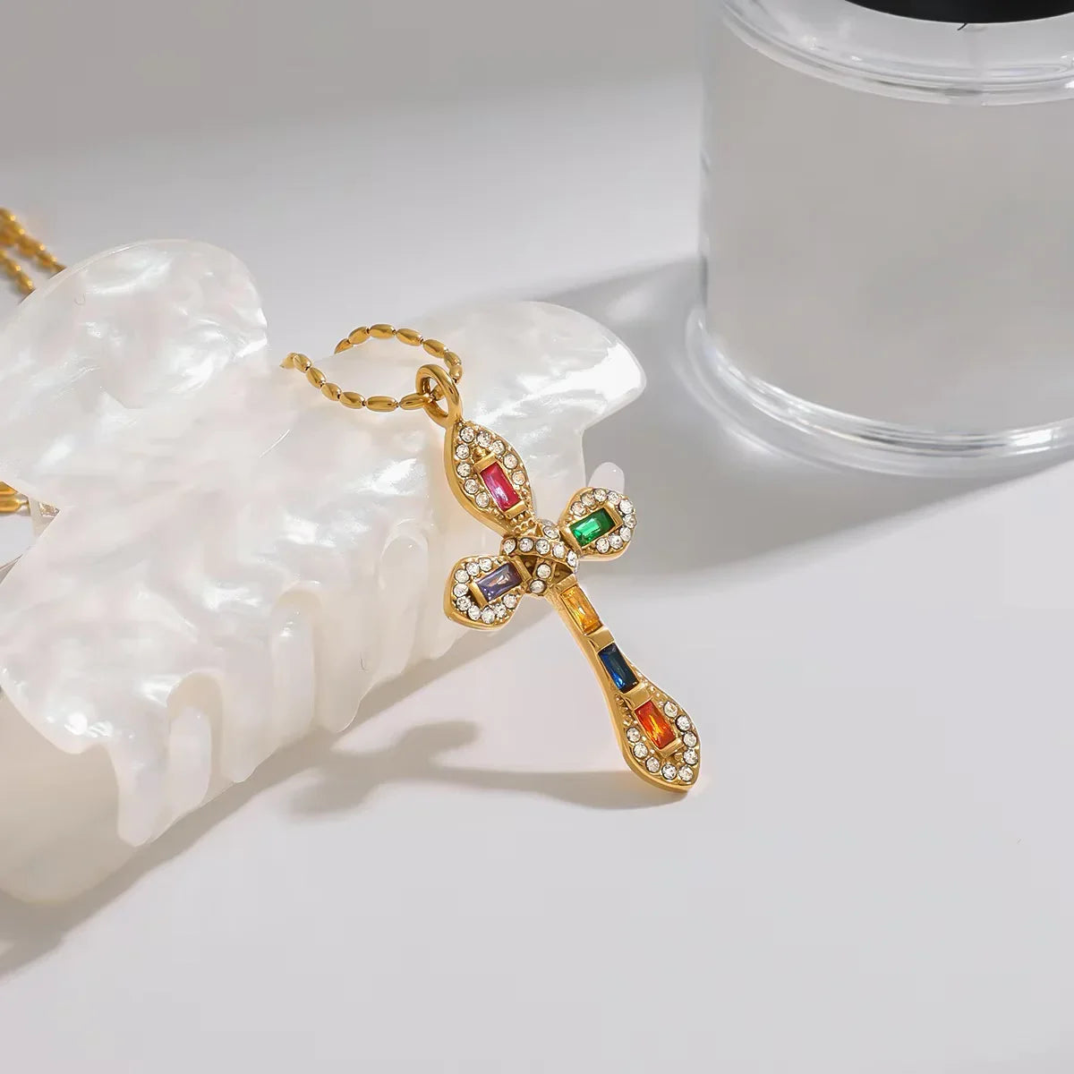 [Echo Fine]Olea Diamond Crucifix