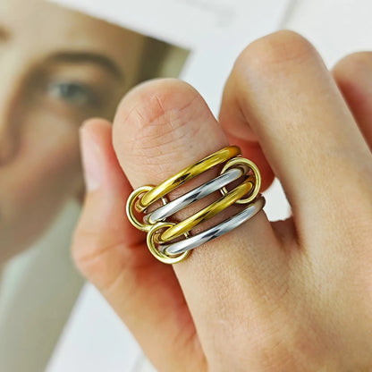 [Echo Fine]Alexandria Two-Tone Stacked Ring