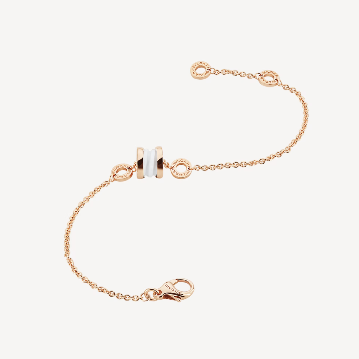 [ECHO ]ZERO 1 SOFT PINK GOLD AND WHITE CERAMIC BRACELET