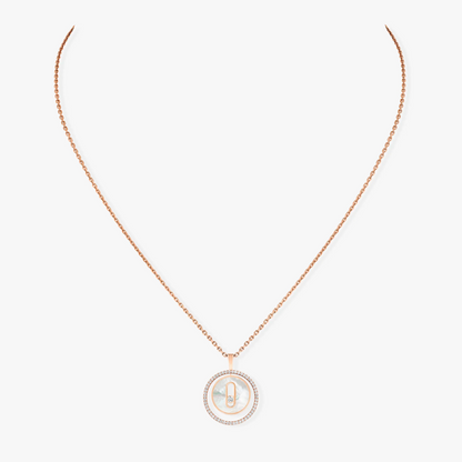 [ECHO]LUCKY MOVE 1 DIAMOND WHITE MOTHER OF PEARL PINK GOLD DIAMOND NECKLACE