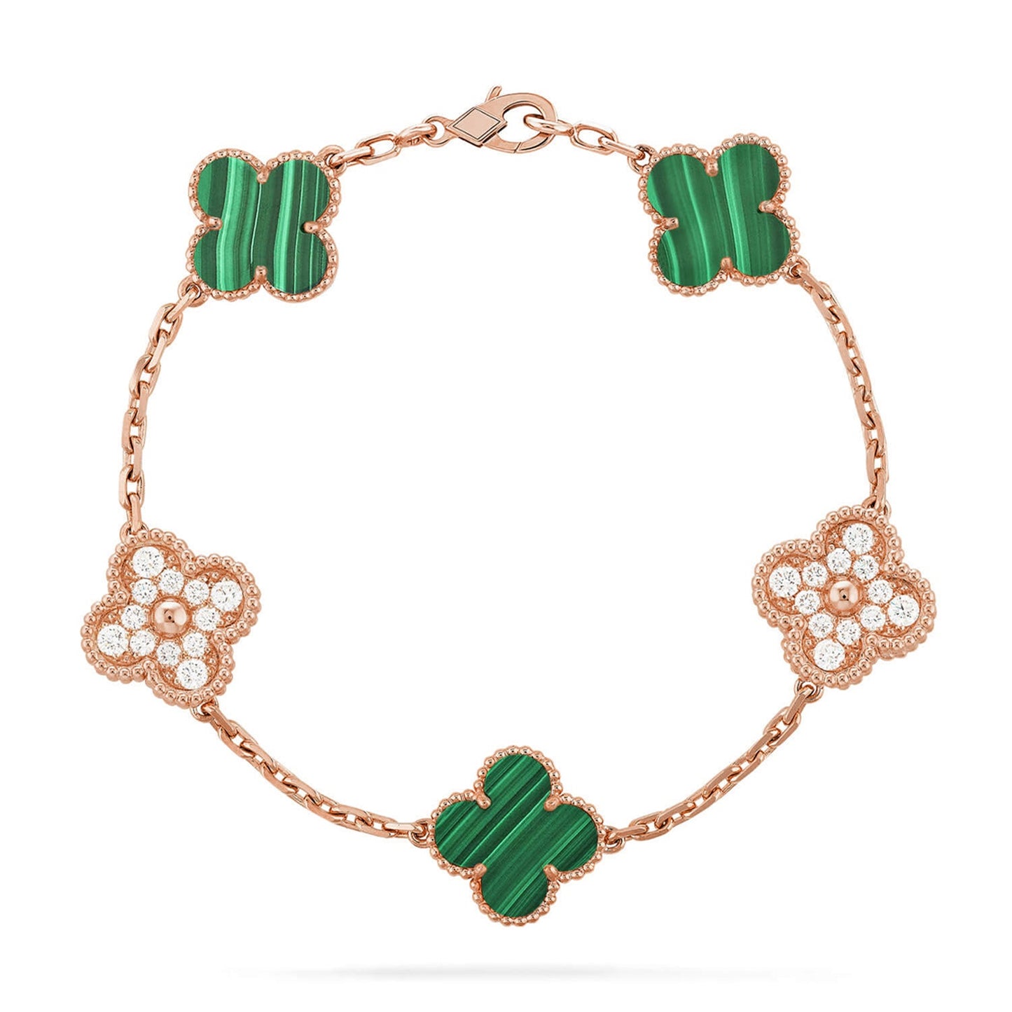 [ECHO ] CLOVER 5 MOTIF MALACHITE BRACELET COLLECTION