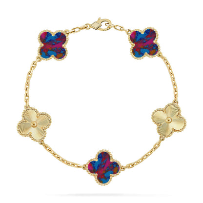 [ECHO ]CLOVER 5 MOTIF COLOR GEMSTONES BRACELET COLLECTION