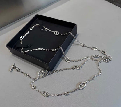 [ECHO ]HM CHAINE D'ANCRE PENDANT NECKLACE Pig's NoseSILVER