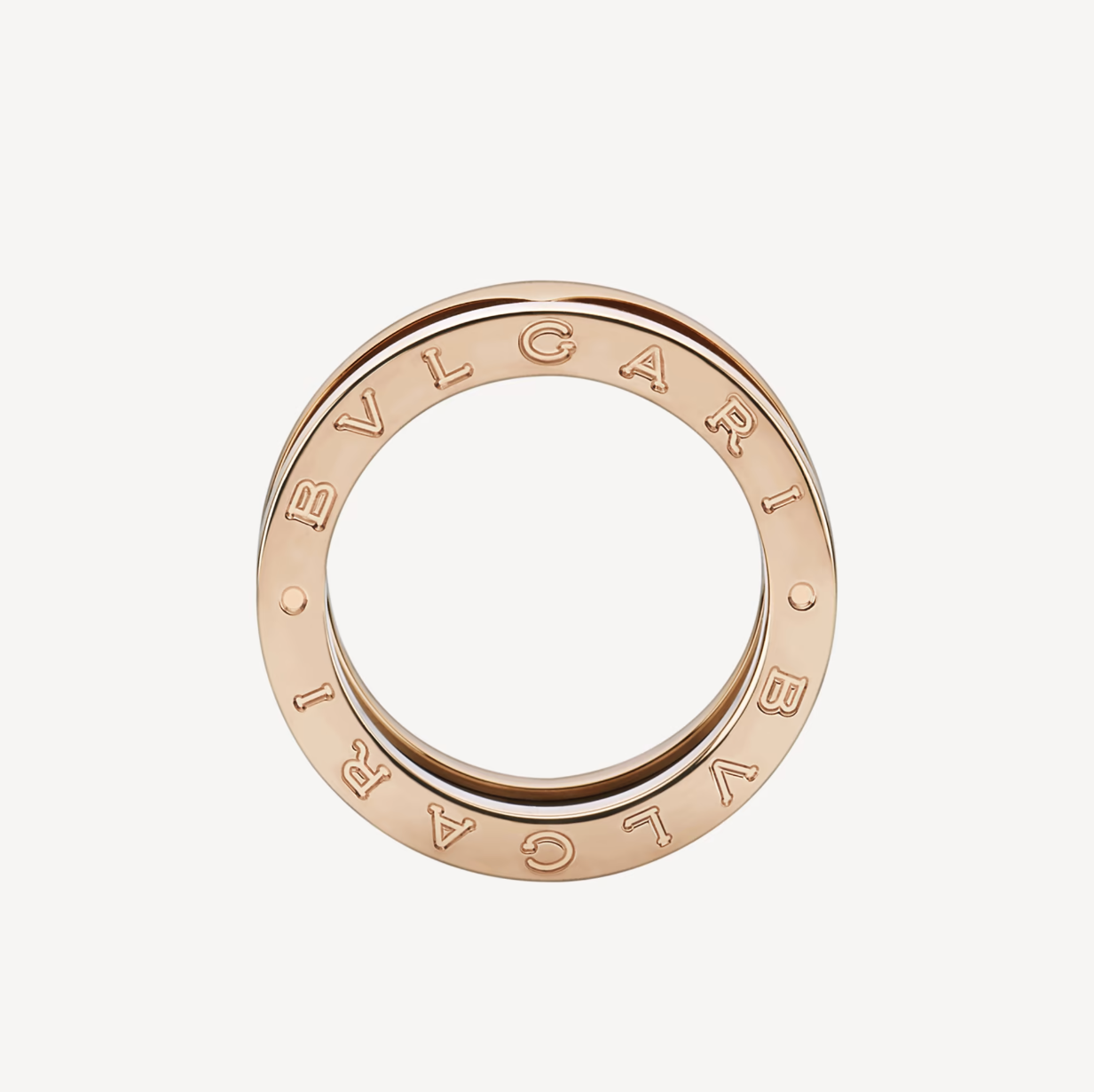 [ECHO ]ZERO 1 TWO-BAND LOOPS AND BLACK CERAMIC PINK GOLD RING
