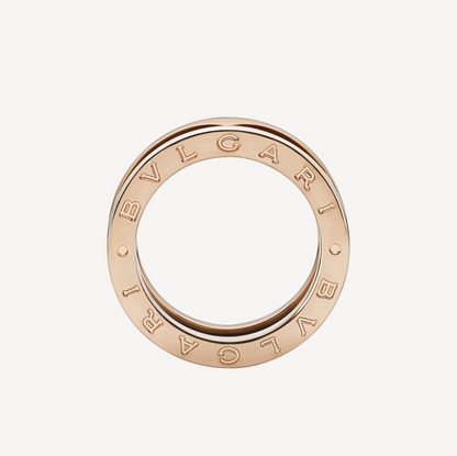 [ECHO ]ZERO 1 TWO-BAND LOOPS AND BLACK CERAMIC PINK GOLD RING