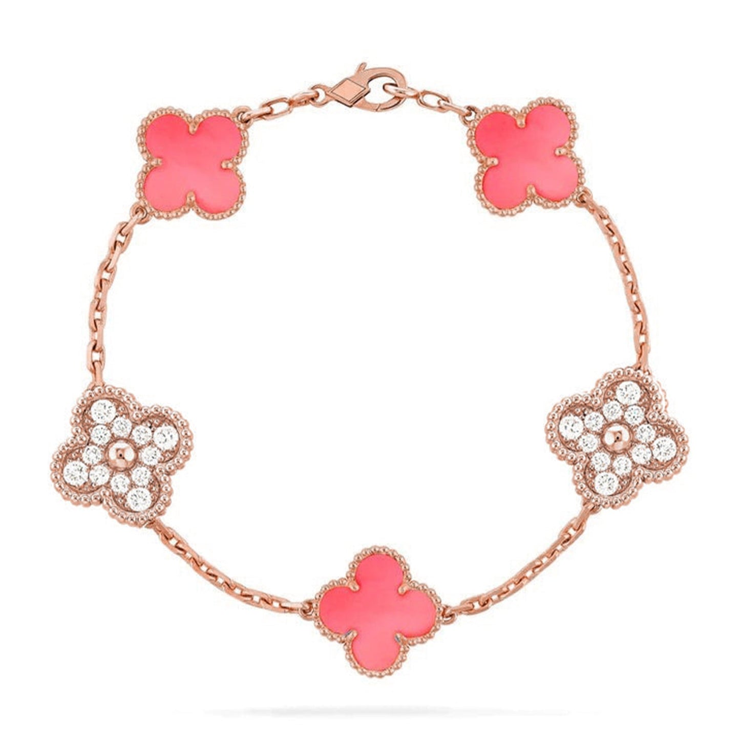 [ECHO ] CLOVER 5 MOTIFS  PINK MOP BRACELET COLLECTION