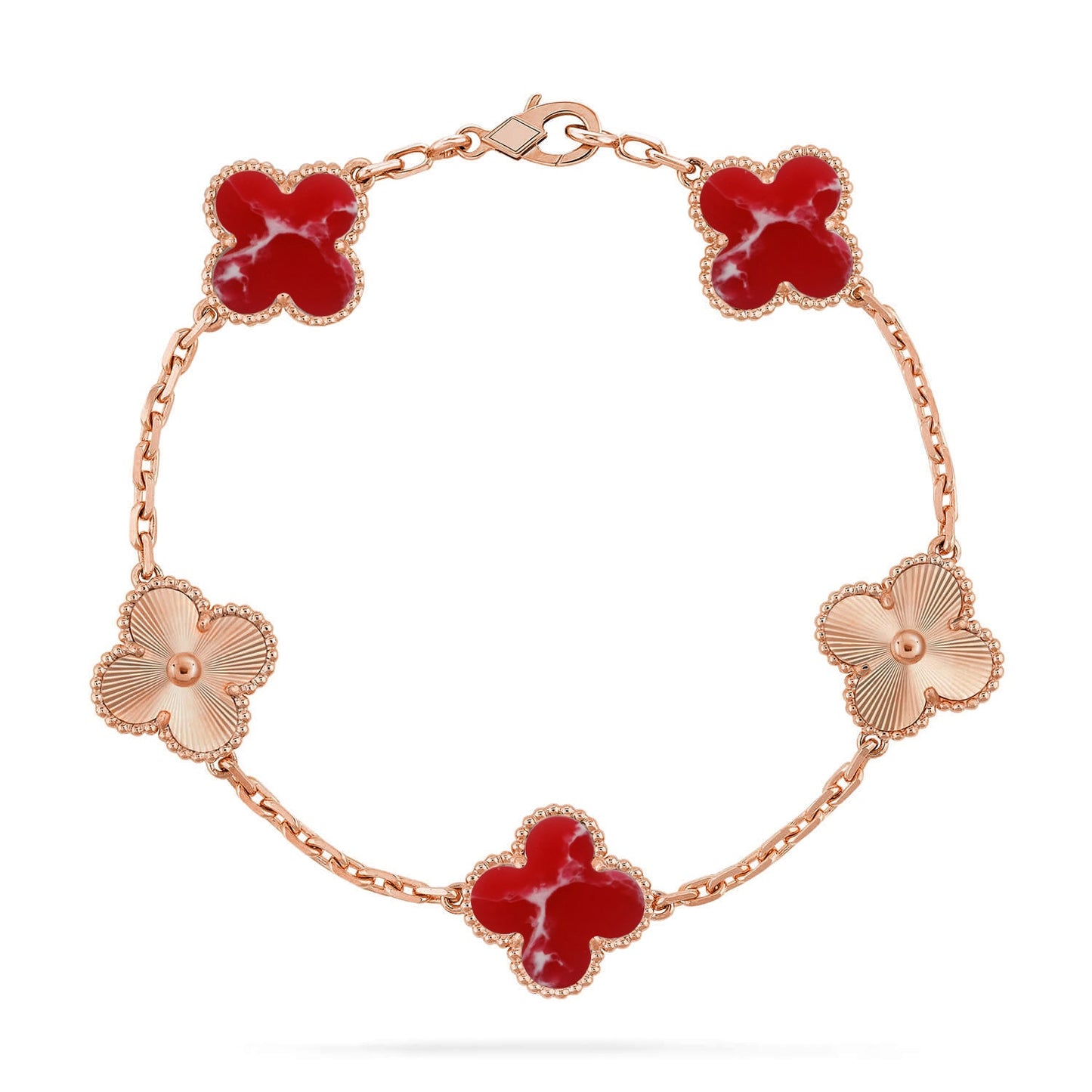 [ECHO ]CLOVER 5 MOTIF RED PATTERN BRACELET COLLECTION