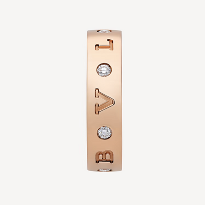 [ECHO ]ZERO 1 ESSENTIAL PINK GOLD BAND WITH DIAMONDS RING