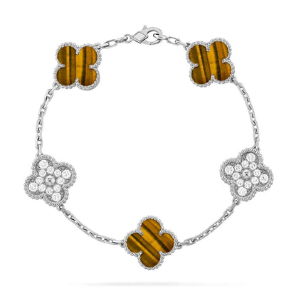 [ECHO ] CLOVER 5 MOTIFS TIGER EYE BRACELET COLLECTION