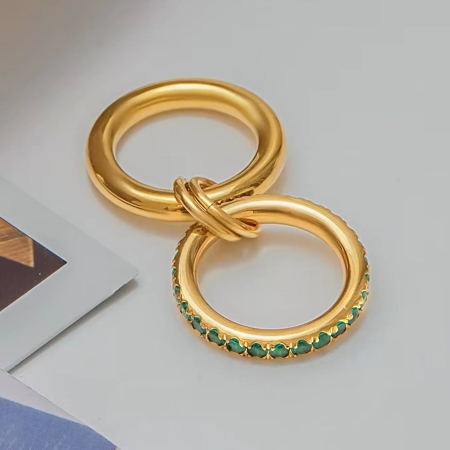 [Echo Fine]Viridian Stacked Diamond Ring