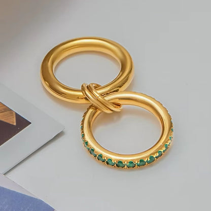 [Echo Fine]Viridian Stacked Diamond Ring