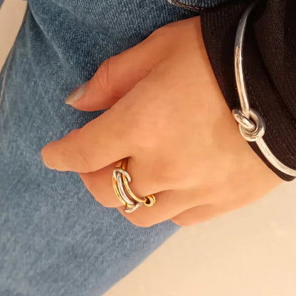 [Echo Fine]Jessica Two-Tone Ring Stack