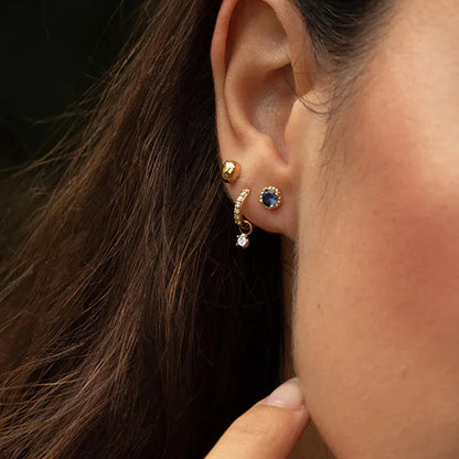 [Echo Fine]Blake Reversible Diamond Hoops