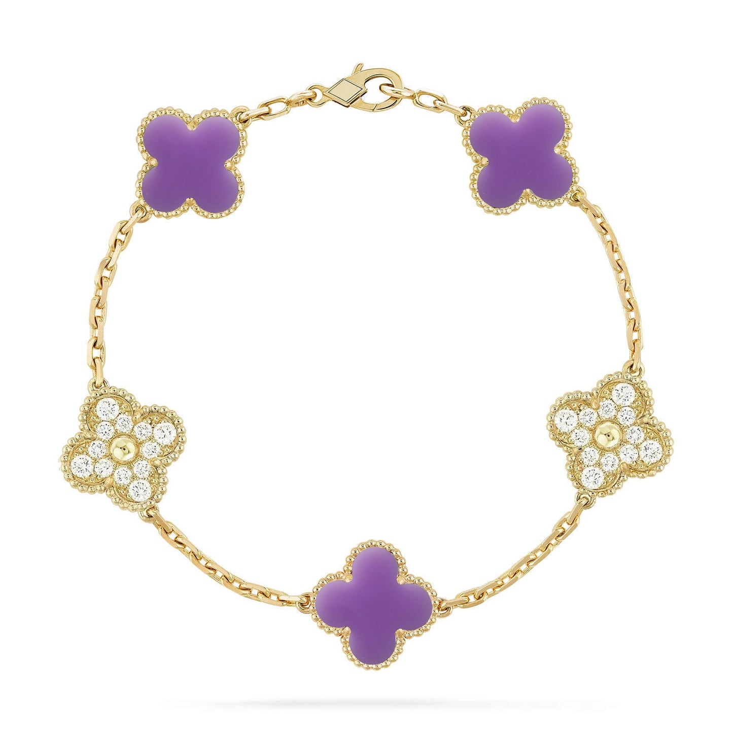 [ECHO ]CLOVER 5 MOTIF LIGHT PURPLE BRACELET COLLECTION