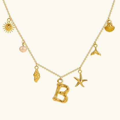 [Echo Fine]Avaria Ocean Initial Necklace