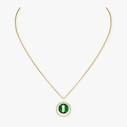 [ECHO]LUCKY MOVE 1 DIAMOND MALACHITE GOLD DIAMOND NECKLACE