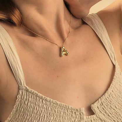 [Echo Fine]Balloon Gold Initial Necklace