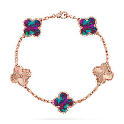[ECHO ]CLOVER 5 MOTIF COLOR GEMSTONES BRACELET COLLECTION